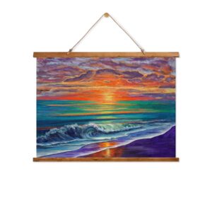 Sunset Ocean Waves Coastal Wall Tapestry